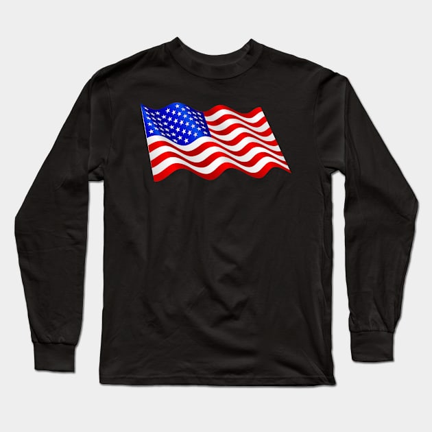 American flag Long Sleeve T-Shirt by gold package
